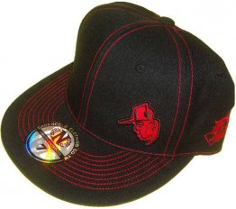 Dark n Cold Capman Lowkey Fitted Baseball Cap Black Red